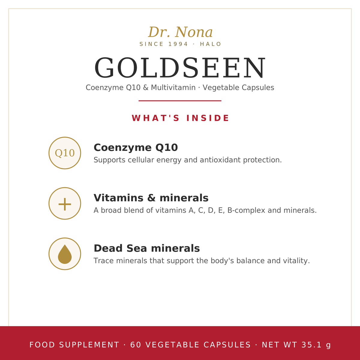 Halo Goldseen: CoQ10 + Multivitamin