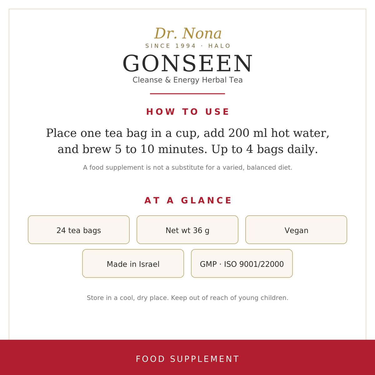 Halo Gonseen: Balance & Energy Tea