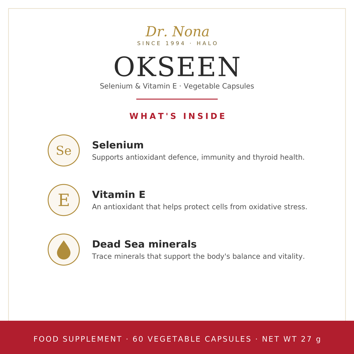 Halo Okseen: Selenium + Vitamin E
