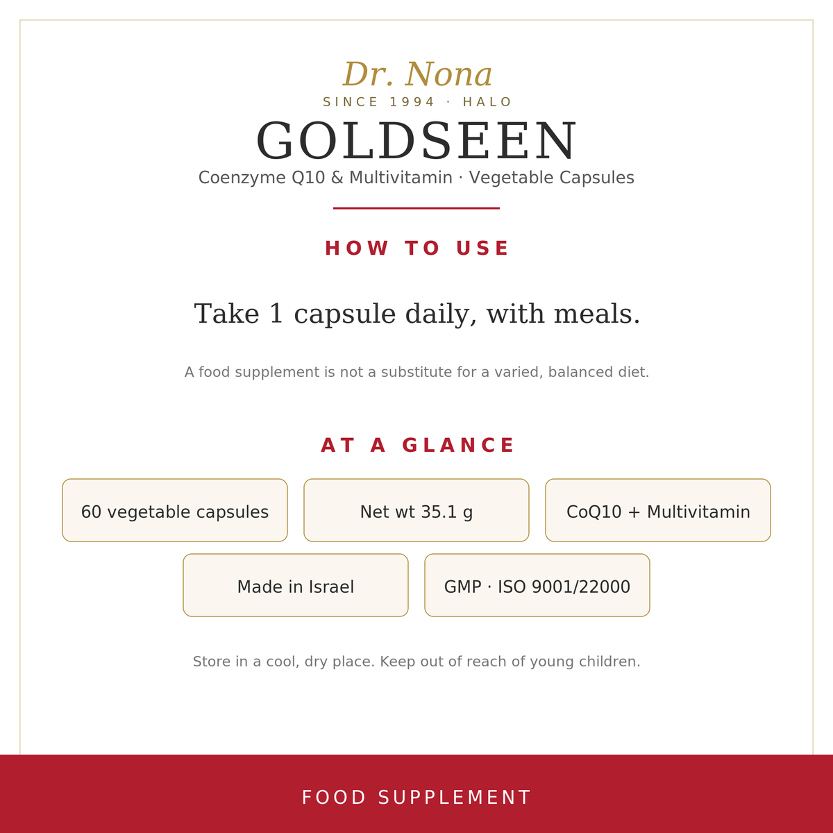 Halo Goldseen: CoQ10 + Multivitamin